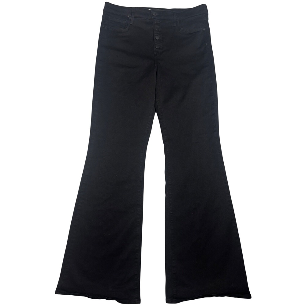 Kut from the Kloth Ana High Rise Fab Ab Flare Jeans Black Button Fly Size‎ 14
